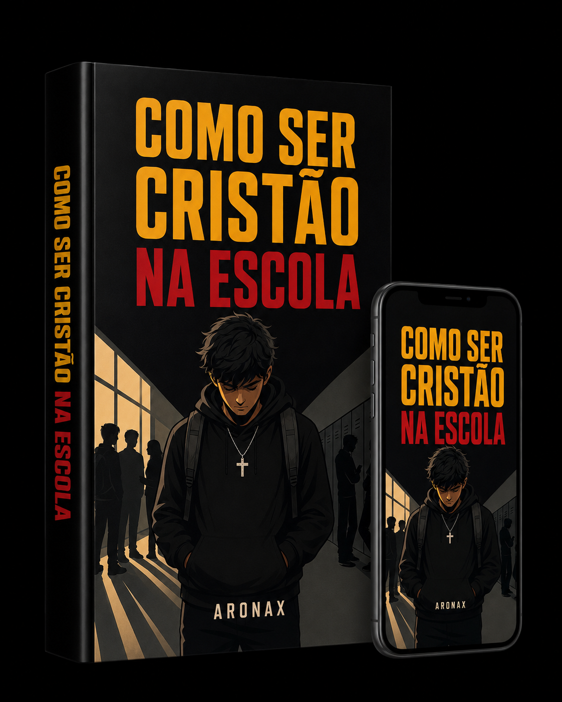 Guia Prático Como ser Cristão na Escola em versão impressa ao lado do celular